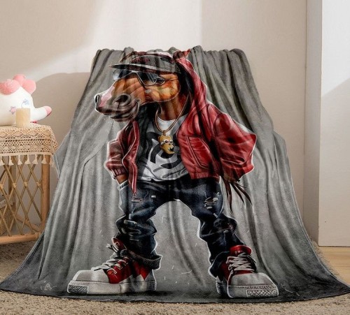 Pony Cartoon Flannel Printed Blanket